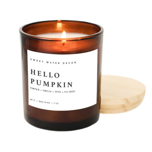 Sweet Water Decor - Hello Pumpkin 11 oz Soy Candle - Fall Home Decor & Gifts