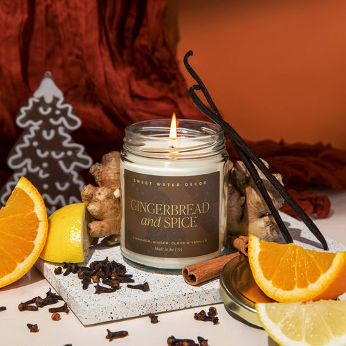 *NEW* Gingerbread and Spice 9 oz Soy Candle- Christmas Decor - Hello Beautiful Boutique