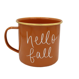 Sweet Water Decor - Hello Fall Burnt Orange Coffee Mug - Fall Home Decor & Gifts