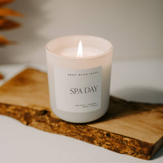 Sweet Water Decor - Spa Day 15 oz Soy Candle, Matte Jar - Home Decor