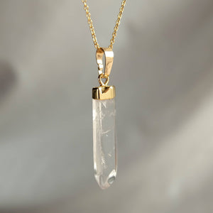 Augusta Jewellery - Raw Quartz Crystal Gemstone Necklace: 16 - 18 inches