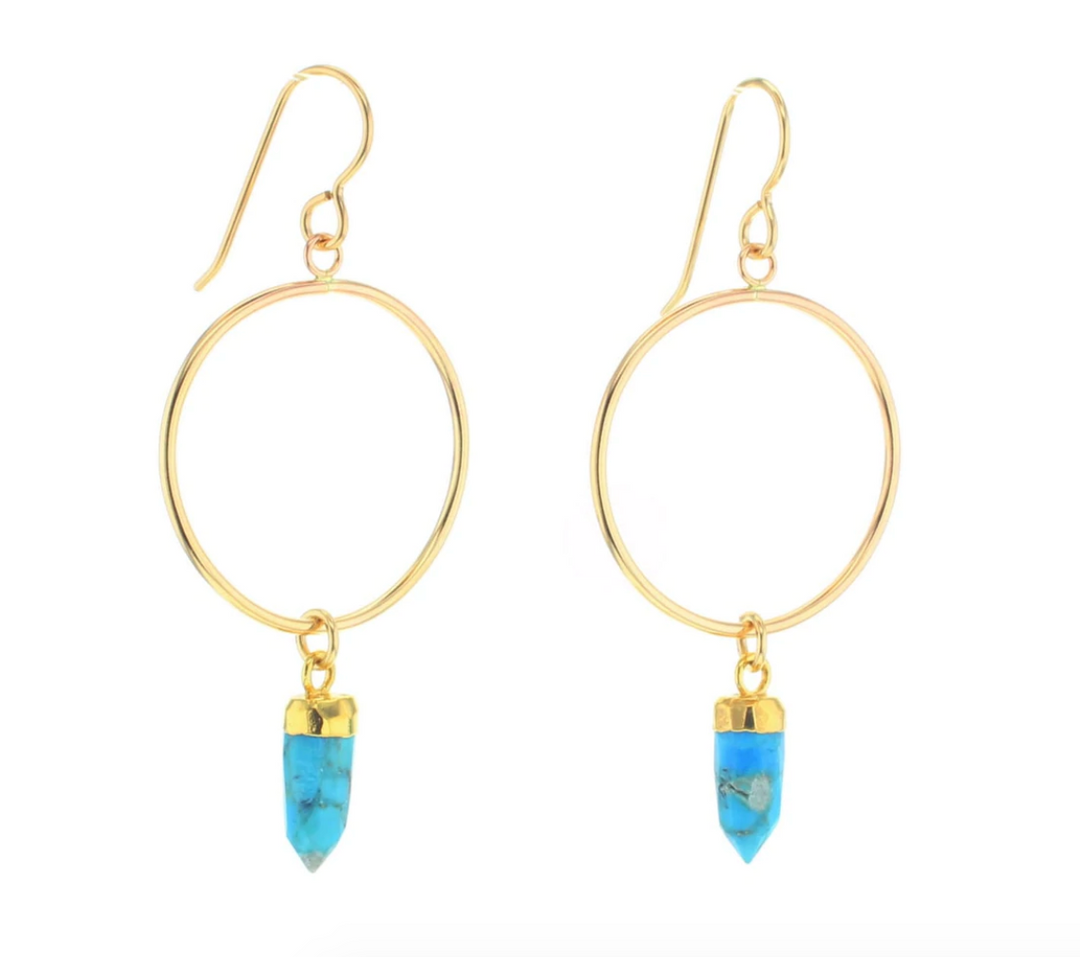 Posh Earrings w/Turquoise - Hello Beautiful Boutique