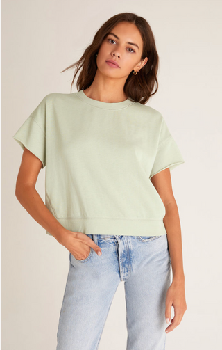 Adah Fleece Short Sleeve Top - Hello Beautiful Boutique