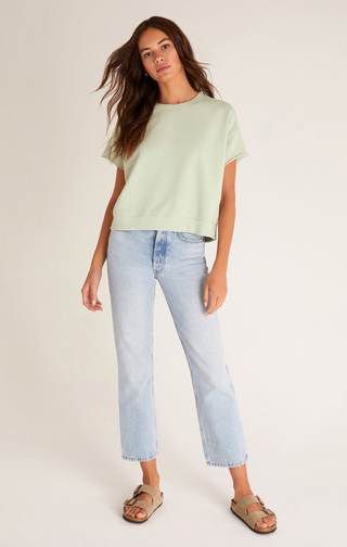 Adah Fleece Short Sleeve Top - Hello Beautiful Boutique