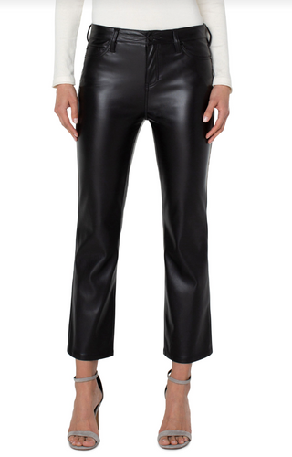 Hannah Faux Leather Cropped Flare - Hello Beautiful Boutique