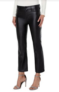 Hannah Faux Leather Cropped Flare - Hello Beautiful Boutique