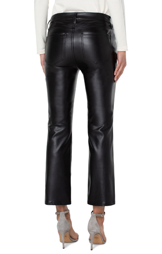 Hannah Faux Leather Cropped Flare - Hello Beautiful Boutique