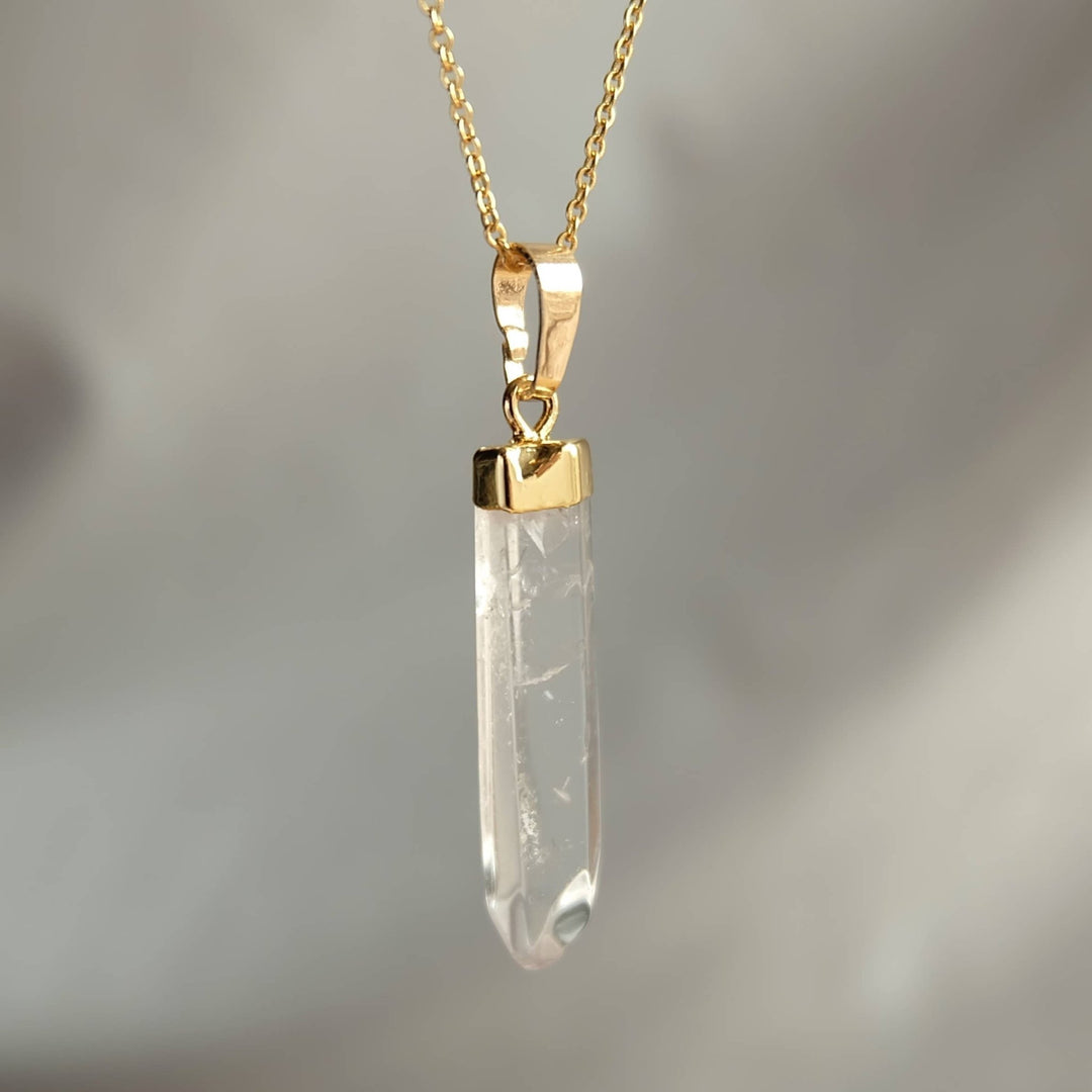 Augusta Jewellery - Raw Quartz Crystal Gemstone Necklace: 16 - 18 inches - Hello Beautiful Boutique
