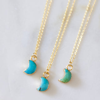 Mesa Blue - Mini Turquoise Moon Necklace - Hello Beautiful Boutique