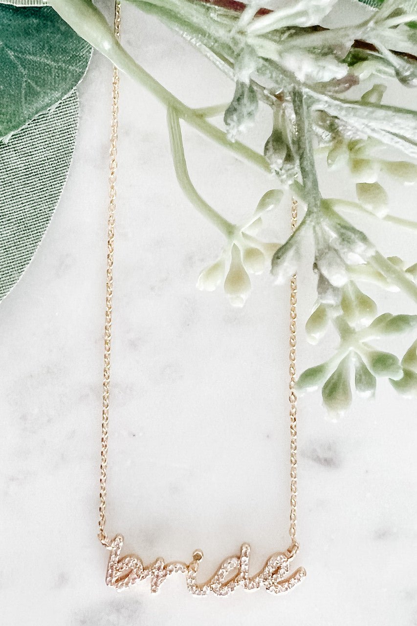 Bride Script Necklace - Hello Beautiful Boutique