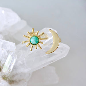 Mesa Blue - Amazonite Sun and Moon Ring: Sun ring