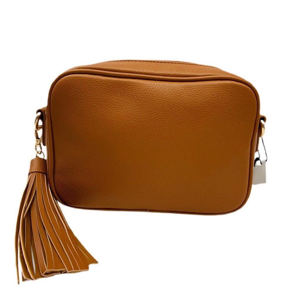 Pebbled Zip Top Tassel Bag-NO STRAP ATTACHED - Hello Beautiful Boutique