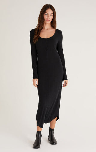 Heidi Rib Henley Midi Dress - Hello Beautiful Boutique