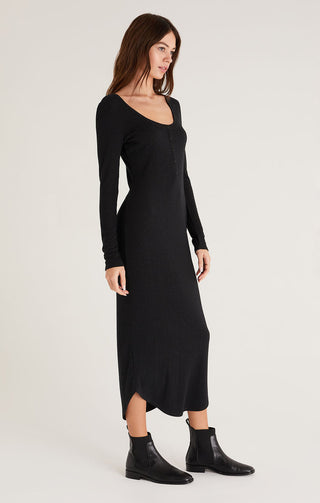 Heidi Rib Henley Midi Dress - Hello Beautiful Boutique