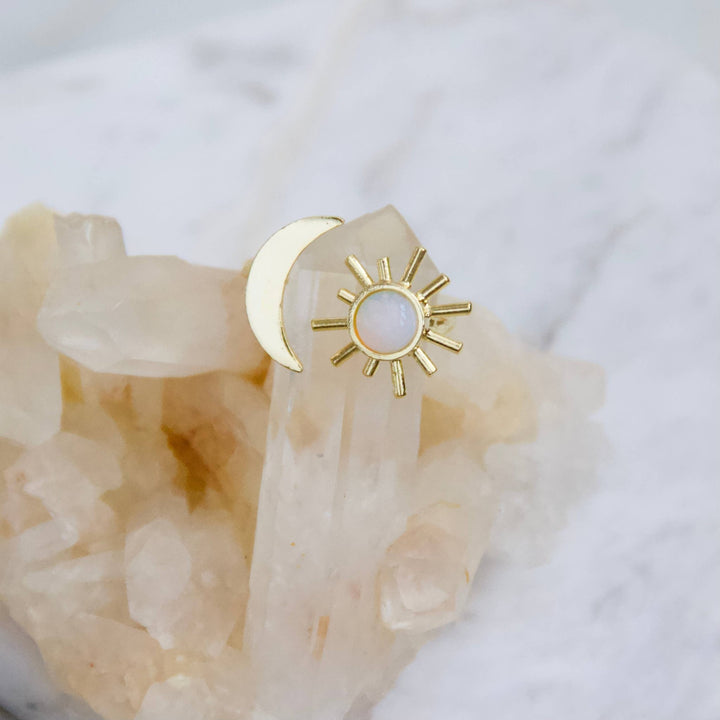 Mesa Blue - Opalite Sun and Moon Ring - Hello Beautiful Boutique