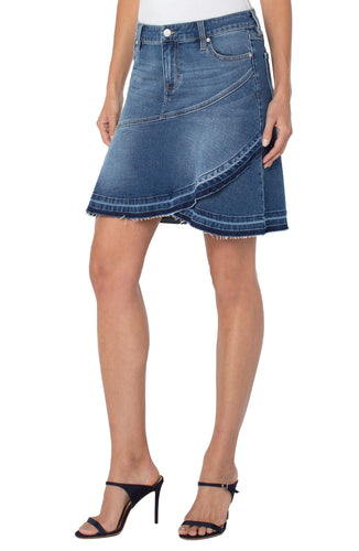 Sandy Ruffle Denim Skirt - Hello Beautiful Boutique